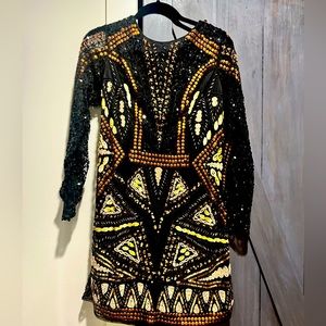 Beaded mini dress anthropology